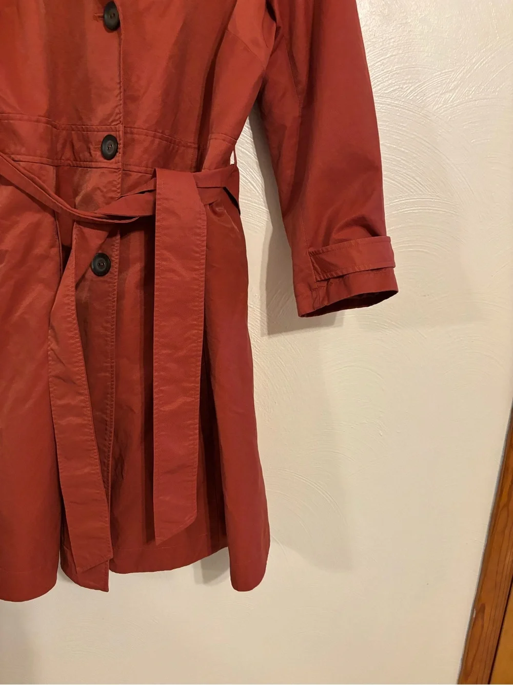 J. Jill XLP Petite Rust Belted Lightweight Trench Coat Cotton Blend